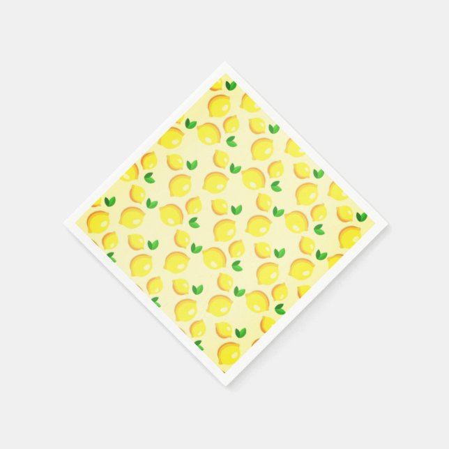 Yellow Lemons Napkins Serviette (Ecke)
