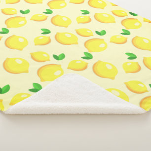 Yellow Lemons Sherpa Blanket Sherpadecke