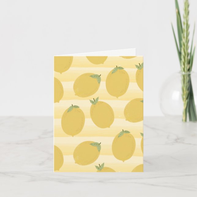 Yellow Lemons Summer Fruit Bright Birthday Party Karte (Vorderseite)