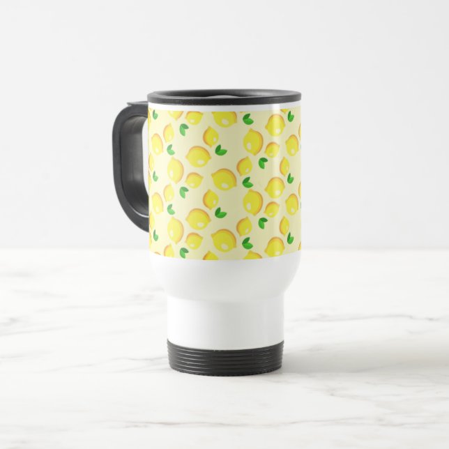 Yellow Lemons Travel Mug Reisebecher (Vorderseite Links)