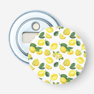 Yellow Lemons Watercolor Fruchtmuster Flaschenöffner