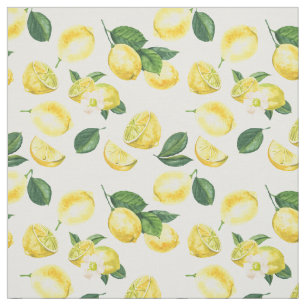 Yellow Lemons Watercolor Fruchtmuster Stoff