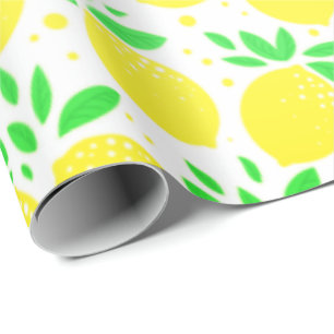 Yellow Lemons Wrapping Paper Geschenkpapier