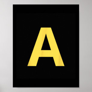 Yellow Letter A Red Halloween-Party Costume T-Shir Poster