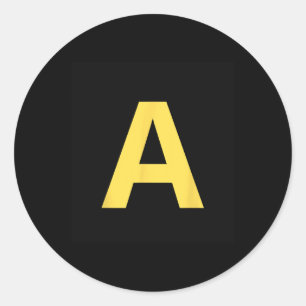 Yellow Letter A Red Halloween-Party Costume T-Shir Runder Aufkleber