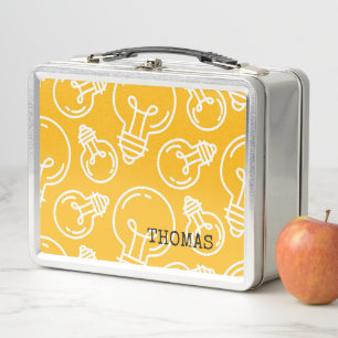 Yellow Light Bulb Ideas Kids Individuelle Name Sch Metall Brotdose