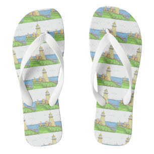 Yellow Lighthouse Handgezeichnete FlipFlops