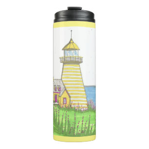 Yellow Lighthouse Thermal Tumbler Thermosbecher