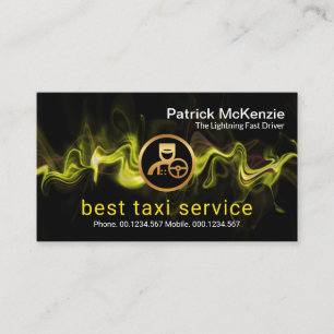 Yellow Lightning Fast Driver Taxi Service Visitenkarte