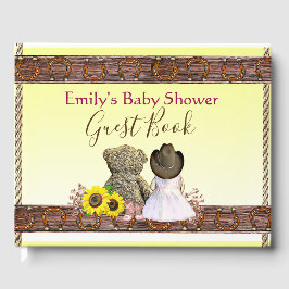 Yellow Lil' Cowgirl Babydusche Gästebuch
