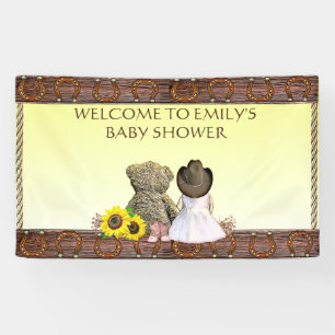Yellow Lil' Cowgirl Personalisiert Babydusche Banner