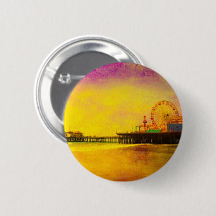 Yellow Lila Santa Monica Pier Button