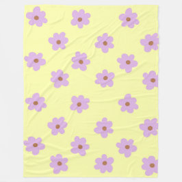 Yellow Lila Tropical Floral Botanic Summer Fleecedecke