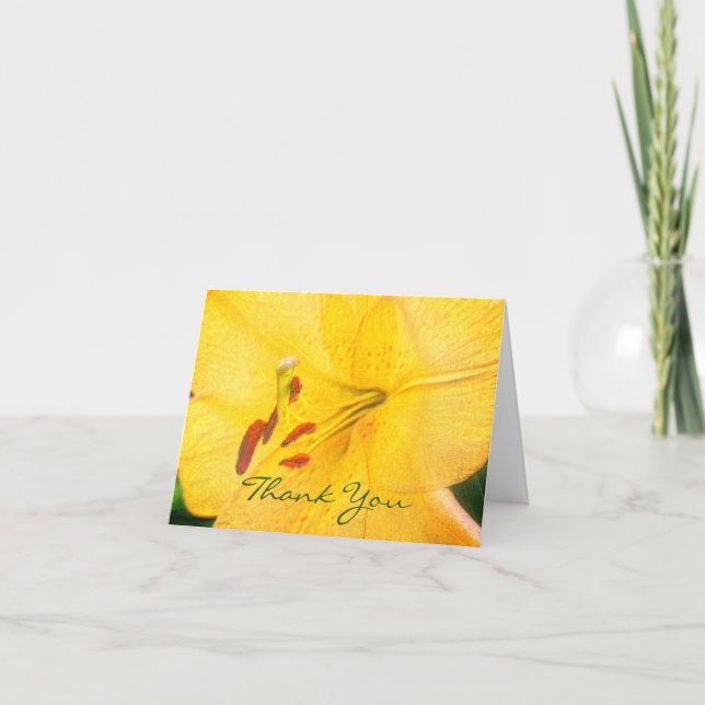 Yellow Lily Blume Art Dankeschön Card Dankeskarte (Vorderseite)