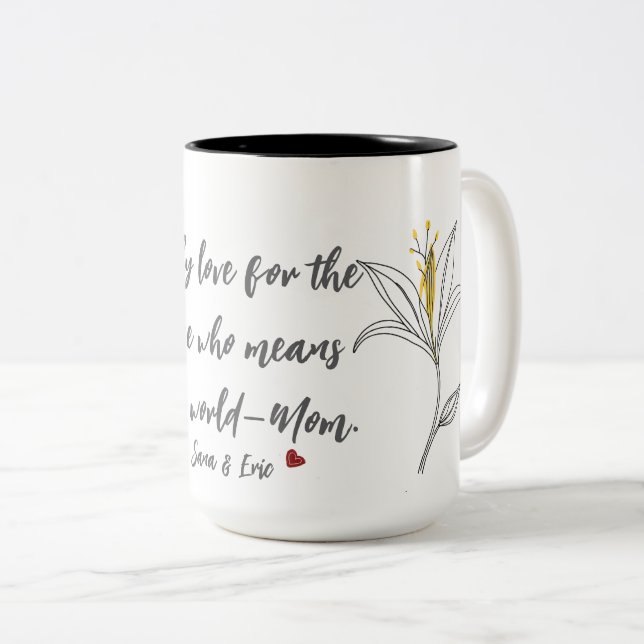 Yellow Lily Mütter Day Tasse (VorderseiteRechts)