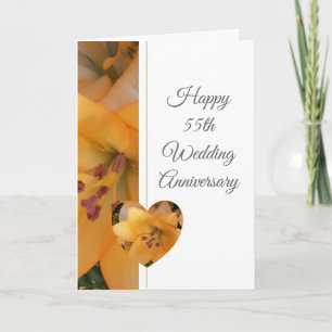 Yellow Lily Personalisiert 55. Hochzeitstag Karte
