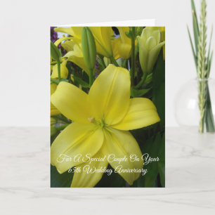 Yellow Lily Personalisiert 65. Hochzeitstag Karte