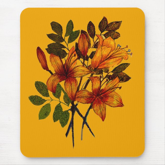 Yellow Lily Print on Mousepad (Vorne)