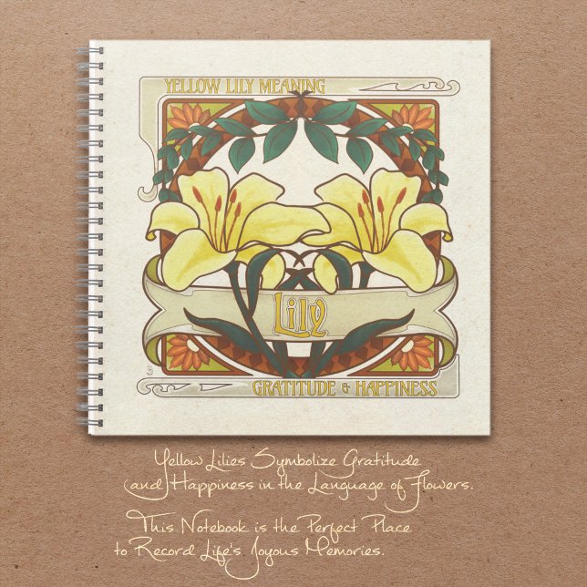 Yellow Lily Vintag Dankbarkeit Happy Journal Notizbuch (Yellow Lily Vintage Style Gratitude Journal. Flower Meaning: Gratitude and Happiness.)