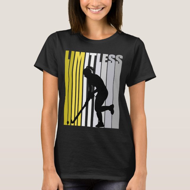 Yellow Limitless Hockey Geburtstag Niedlich Retro  T-Shirt (Vorderseite)