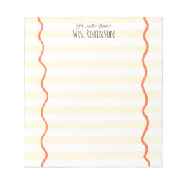 Yellow Line Personalized Teacher Notepad Notizblock
