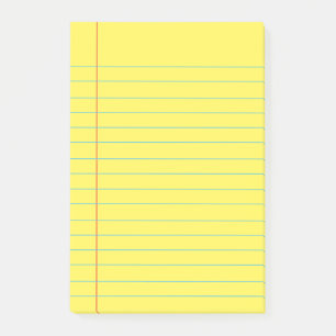 Yellow Lined School Notebook Paper Post-it N Post-it Klebezettel
