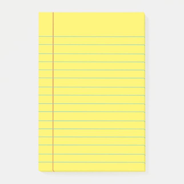 Yellow Lined School Notebook Paper Post-it N Post-it Klebezettel (Vorderseite)