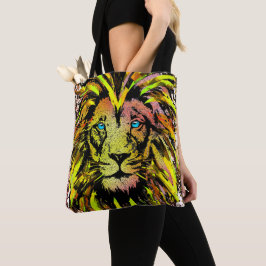 Yellow Lion Head Totbeutel - Lion Face Tote Beutel