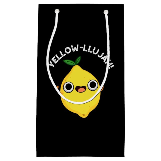 Yellow-llujah Funny Lemon Pun Dark BG Kleine Geschenktüte (Vorderseite)