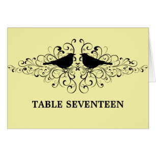 Yellow Love Bird Wirbel Tischnummer Card