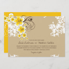 Yellow Luau Beach Hochzeit im tropischen Hibiskus Einladung