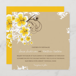 Yellow Luau Beach Hochzeit im tropischen Hibiskus Einladung