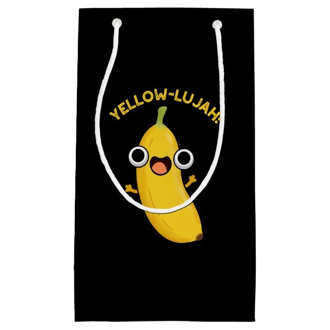 Yellow-lujah Funny Banana Pun Dark BG Kleine Geschenktüte (Vorderseite)