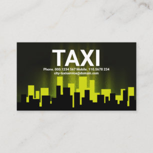 Yellow Luminous City Skyline Taxi Fahrer Visitenkarte