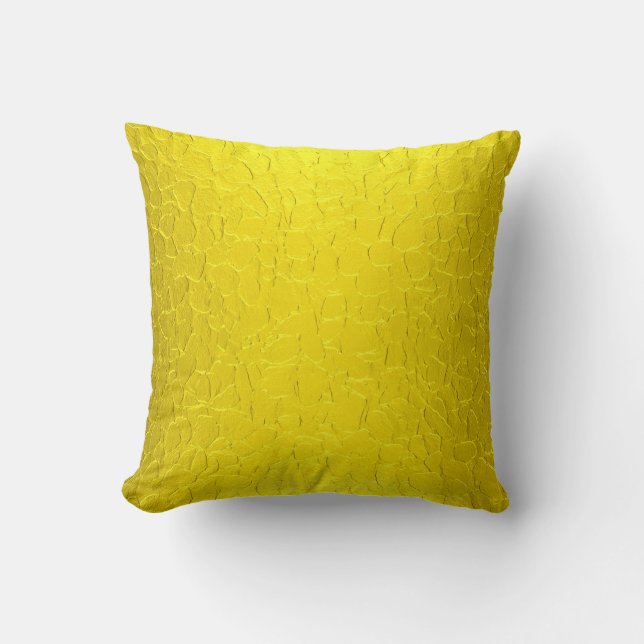 Yellow Luxe Moderne Abstrakte Kunst Kissen (Vorderseite)