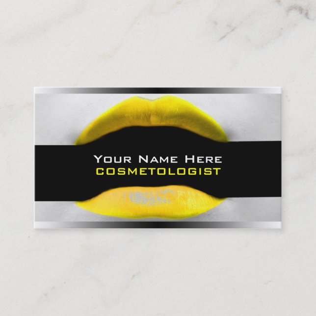 Yellow Make-up Artist Business Cards Visitenkarte (Vorderseite)