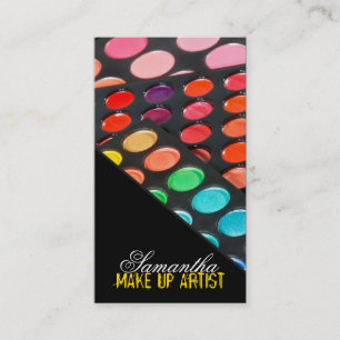 Yellow Make up Artist Palette Brush Business Card Visitenkarte