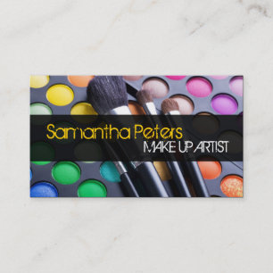 Yellow Make up Artist Palette Brush Business Card Visitenkarte