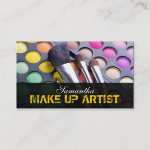 Yellow Make up Artist Palette Brush Business Card Visitenkarte
