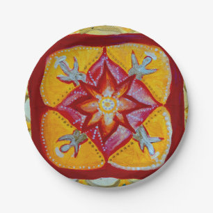 Yellow Mandala Custom Paper Teller 7 in