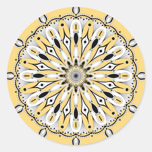 Yellow Mandala (Design 2) Stickers (Vorderseite)
