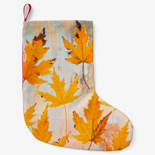 YELLOW MAPLE-BLÄTTER KLEINER WEIHNACHTSSTRUMPF