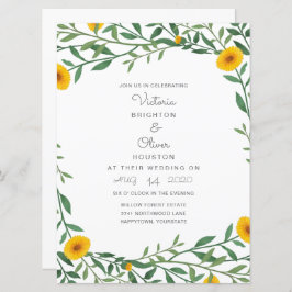 Yellow Marigold Floral Wedding Einladungen