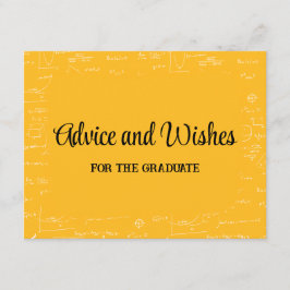 Yellow Math Graduation Party Advice for Graduate Begleitkarte