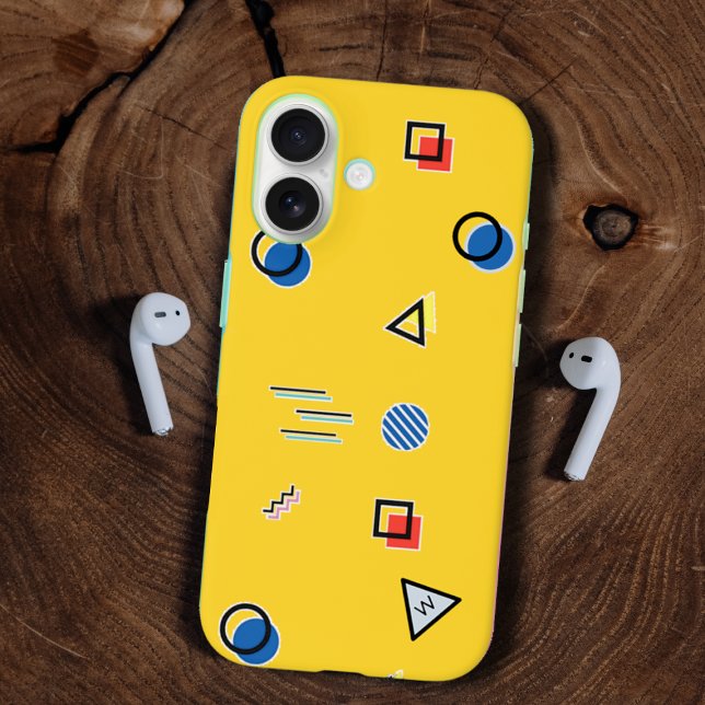 Yellow Memphis Monogram Case-Mate iPhone Case (Von Creator hochgeladen)