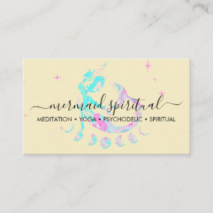 Yellow Mermaid Moon Spiritual Zodiac Ombre Visitenkarte
