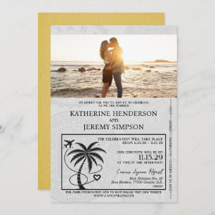 Yellow Mexico Passport Hochzeit Einladung