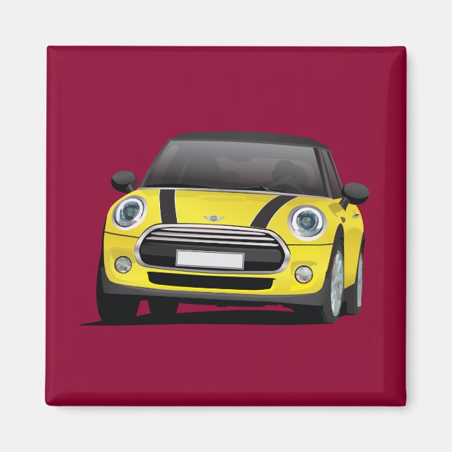 Yellow MINI Cooper Magnet (Vorne)