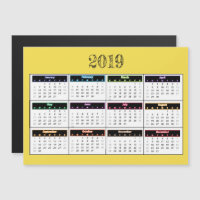 Yellow Mini Magnet Kalender 2019