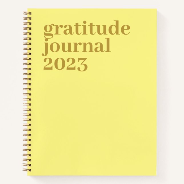 Yellow Minimalistisch Gratitude Journal Notizbuch (Vorderseite)